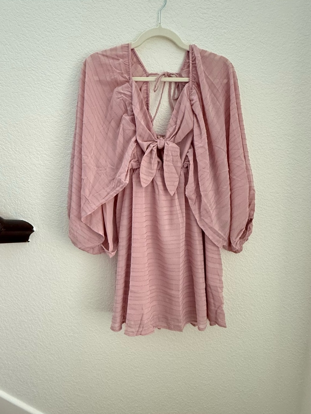 ILLA ILLA Blush Pink Mini Dress with Tie Front